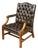 Large Gainsborough Library Armchair of Tufted Leather From England For Sale