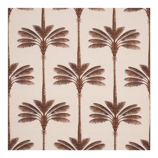 Schumacher A Palm Is A Palm Print Fabric In Chocolate Meets Tobacco For Sale