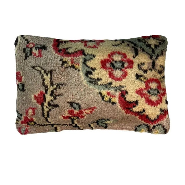 Gray Large Vintage Turkish Handmade Rug Cushion Cover For Sale - Image 8 of 11