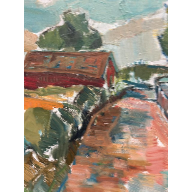 Original Swedish Oil on Panel – “Landscape” by Sture Haglundh – Signed – Vintage & Framed – 70 × 37.5 cm (27.6" × 14.8") /...