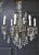 French Crystal 6-Arm Chandelier in Brass, 1920 For Sale - Image 3 of 9