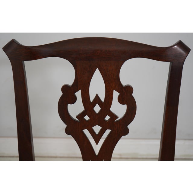 2000 - 2009 Set of 6 Henkel Harris Model 102 Mahogany Dining Room Chairs For Sale - Image 5 of 12