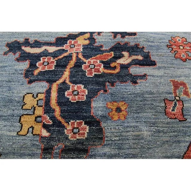 Textile Handwoven Blue/Navy Serapi Style Rug 10'1" X 13'10" For Sale - Image 7 of 10