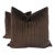 Pinstripe Velvet in Dark Brown/Beige 22" Pillows-a Pair For Sale