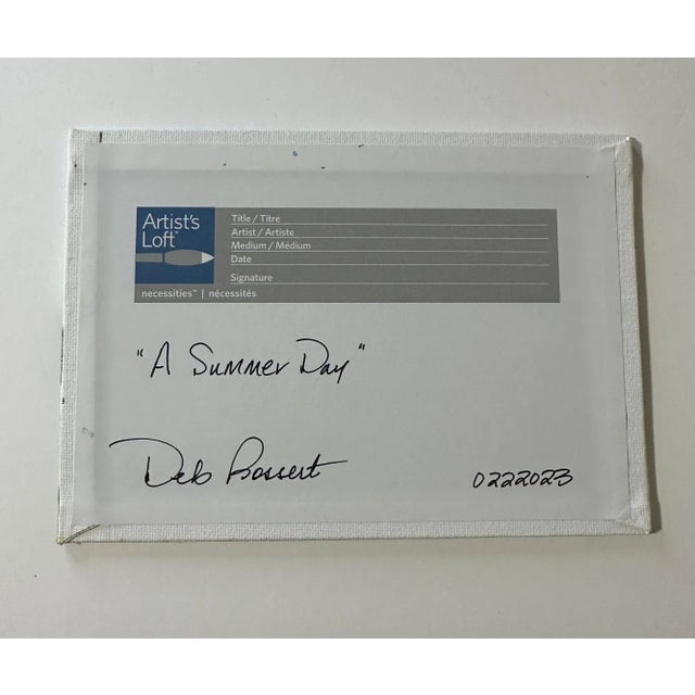 Textile "A Summer Day" Contemporary Original Impressionist Style Landscape Painting by Deb Bossert For Sale - Image 7 of 8