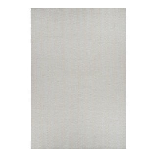 Rug & Kilim’s Oversized Scandinavian Style Rug in White With Floral Patterns For Sale