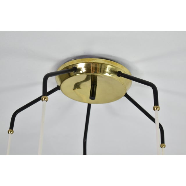 Stilnovo 1950's 5 Lights Glass Pendant by Stilnovo For Sale - Image 4 of 12