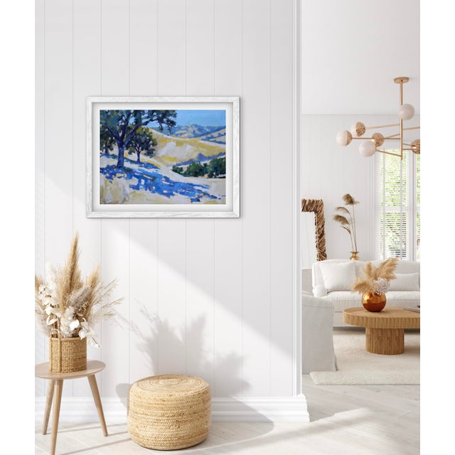 2020s Modern Oil Painting, Golden Hills & Oaks Landscape For Sale - Image 5 of 7