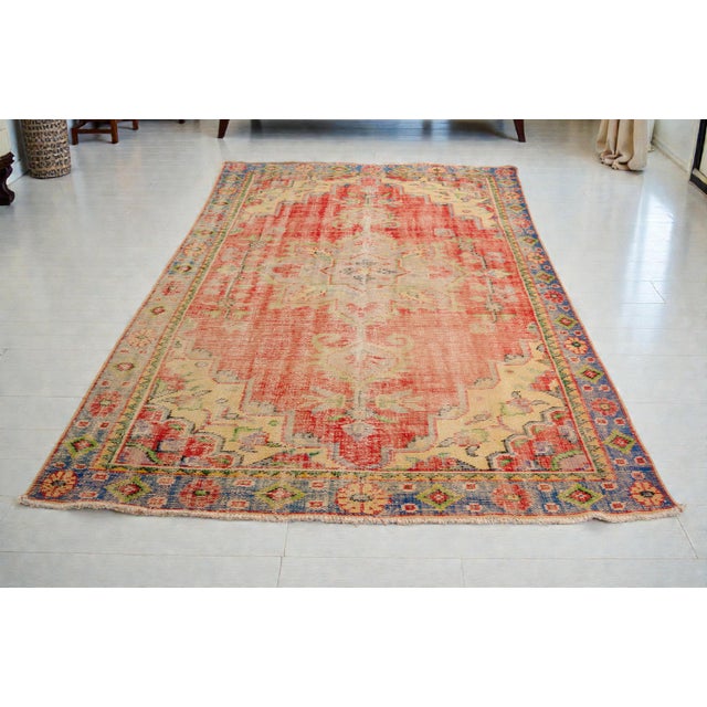 Mid 20th Century Red Handknotted Floral Carpet For Sale - Image 4 of 10