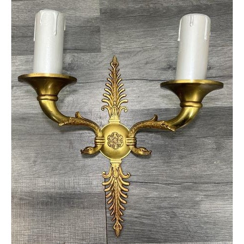 Vintage French Style Ornate Wall Sconces, Set of 2 For Sale - Image 5 of 12