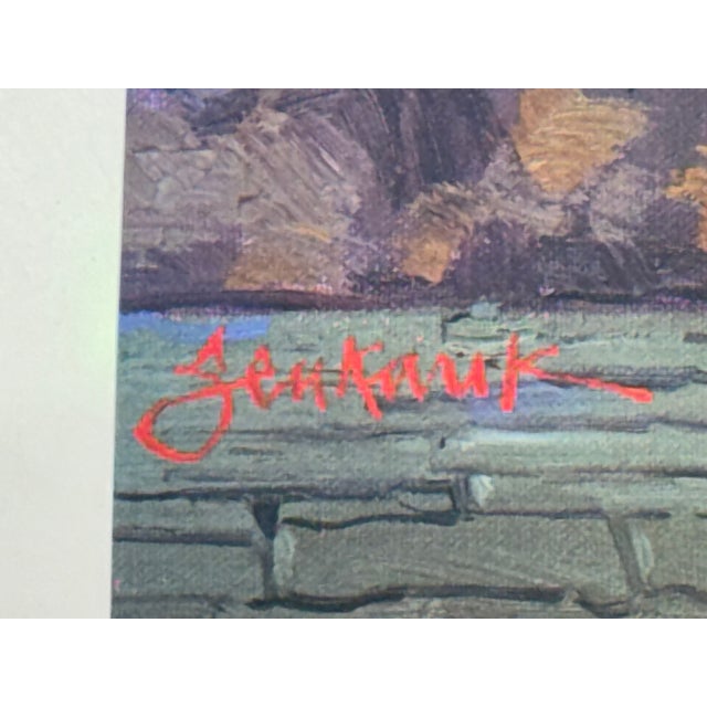 Art Print Mediterranean Sunlit Harbor Mikki Senkarik 26 1/2" X 32" 1996 Ab5099 Open Ed For Sale - Image 9 of 10