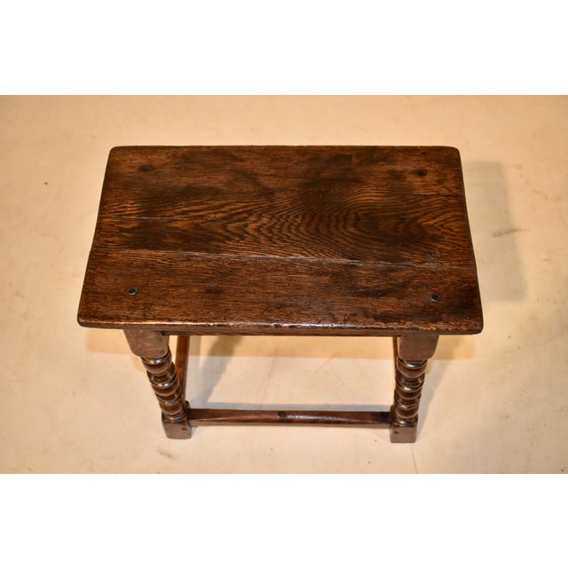 Brown 18th Century English Oak Joint Stool For Sale - Image 8 of 10
