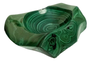 Carved Malachite Gemstone Ashtray Catchall