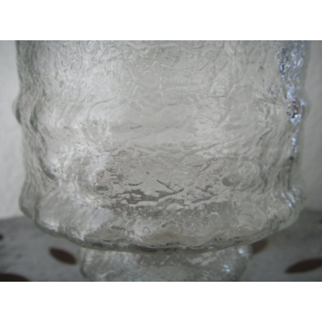 1950s Le Smith Ice Reversible Art Glass Votive & Taper Candle Holder For Sale - Image 5 of 7