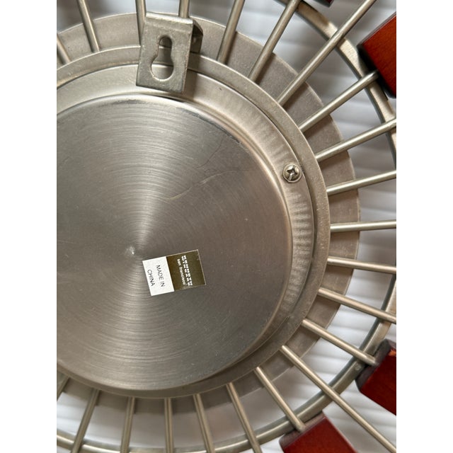 2000 - 2009 Kenneth Wingard Mid 20th Century Inspired Sunburst Wall Clock For Sale - Image 5 of 12