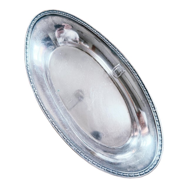 Antique Silver Plated Bread Dish From Hotel Granada in Brooklyn Ny For Sale