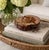 Vintage Italian alabaster ashtray or catchall bowl with natural stone veining and organic freeform edge, ideal for mid...