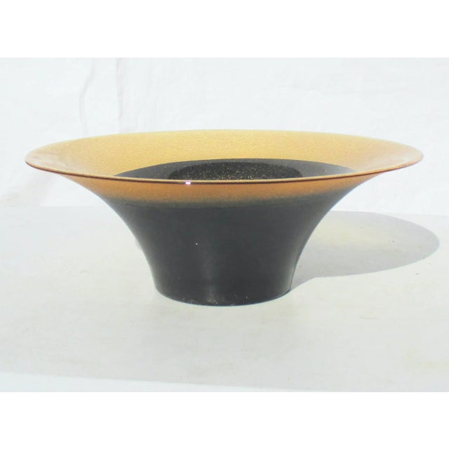 Mid 20th Century Gold Sparkle and Black Art Glass Center Piece For Sale - Image 5 of 6