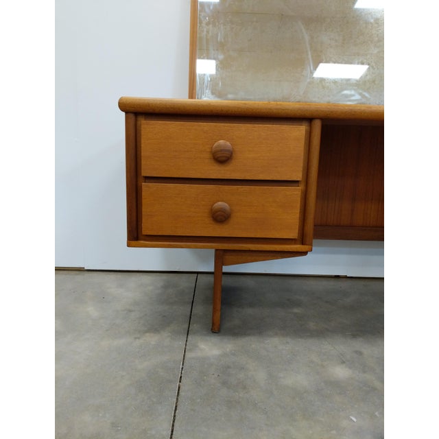 Vintage Mid Century Modern Teak Vanity Desk For Sale In New York - Image 6 of 7