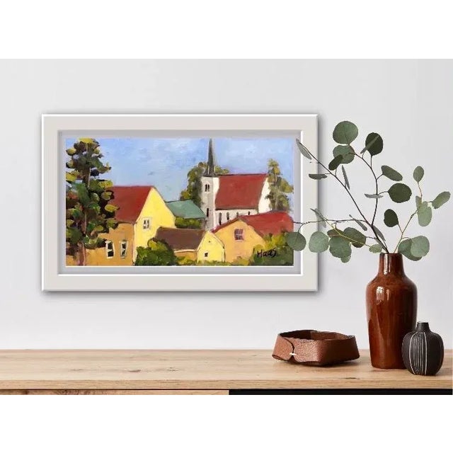 "Mendocino Cemetery Church View" Contemporary Impressionist Style Landscape Oil Painting For Sale - Image 4 of 12