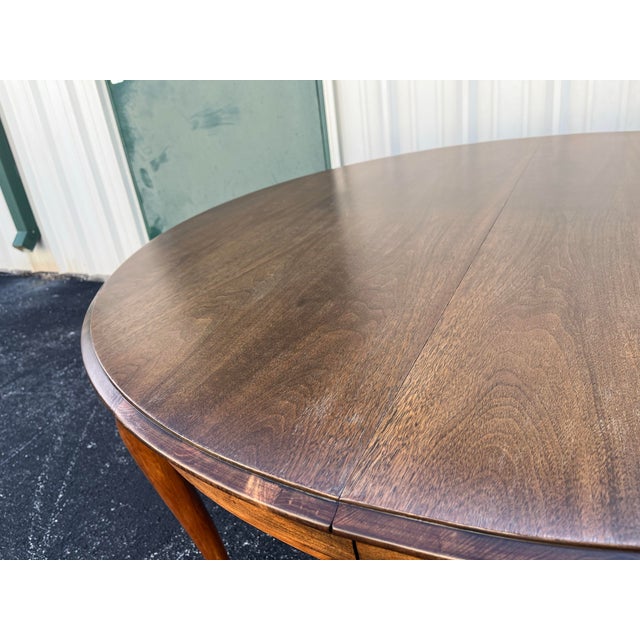 Early 1900s Large Round Oak Farmhouse Dining Table For Sale - Image 12 of 12