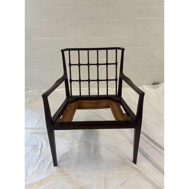 English Vintage Chippendale Style Open Arm Lounge Chair Frame For Sale - Image 3 of 12