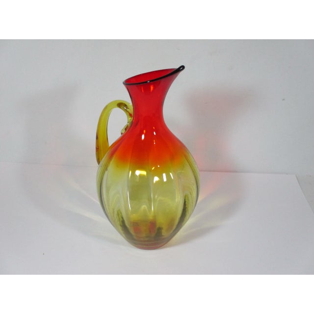 Glass 1960s Mid-Century Optic Pitcher For Sale - Image 7 of 7