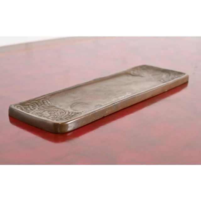 Bronze Tiffany Studios Bronze Zodiac Pen and Pencil Desk Tray, Signed and Numbered For Sale - Image 8 of 10