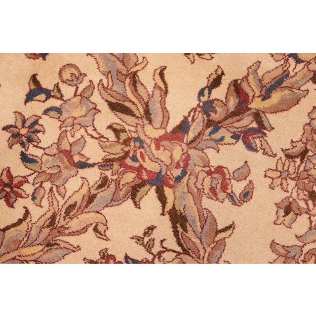 Shabby Chic Trellis 1990's Pak-Persian Ivory/Pink Wool Rug - 6'2'' X 9'3'' For Sale - Image 4 of 9