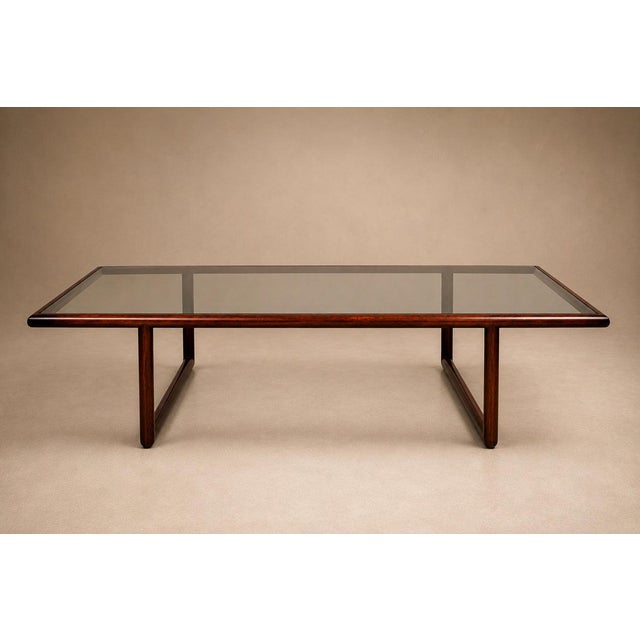 Mid-Century Modern Joaquim Tenreiro Coffee Table in Brazilian Rosewood & Glass, Brazil, 1960s Lot 750C For Sale - Image 3 of 18