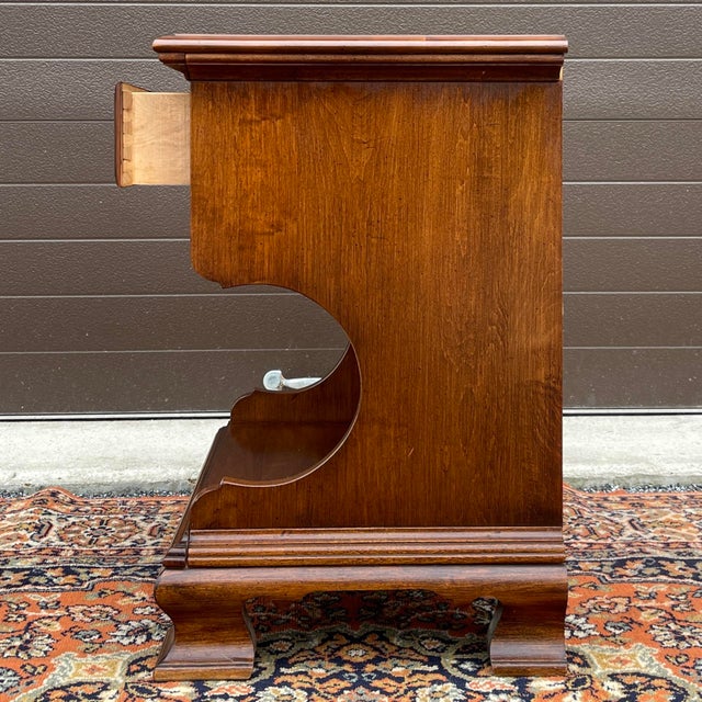 1960s 1960s Pennsylvania House Chippendale Solid Cherry Open Nightstand With Drawer For Sale - Image 5 of 12