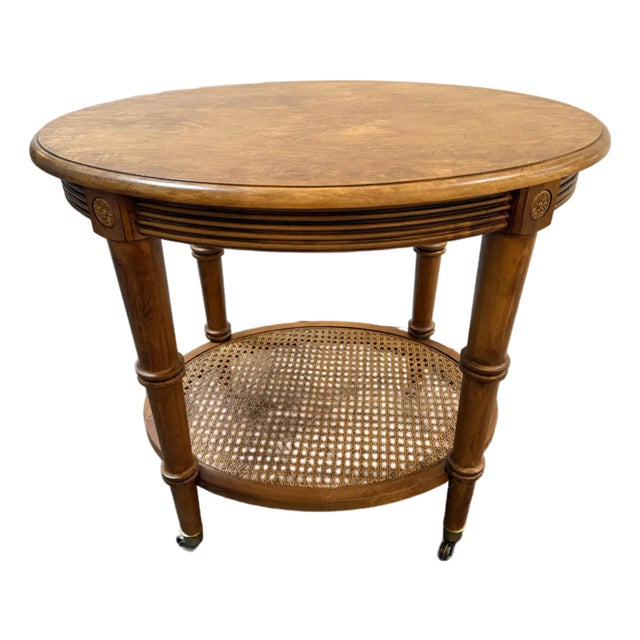 Ethan Allen British Classics Freeport Oval Side Table on Casters For Sale