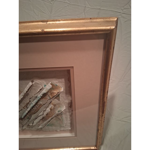 Vtg. Elaine Rose Postmodern Abstact Torn Paper Art For Sale - Image 10 of 16