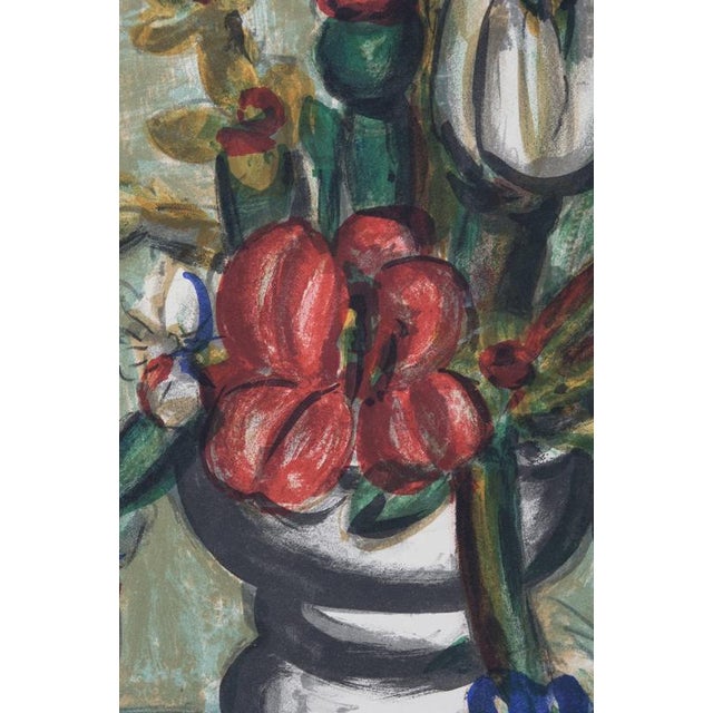 Modern Franz Priking, Still Life with Bouquet of Flowers, Lithograph For Sale - Image 3 of 8
