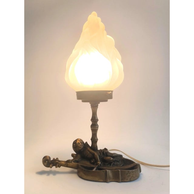 Mid-Century Modern 1950s Bronze Art Deco Lamp For Sale - Image 3 of 15