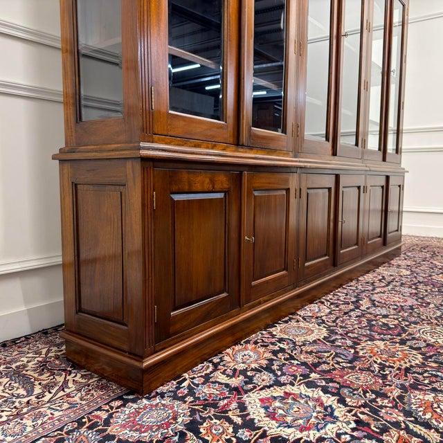 Large English Bookcase with Glass Doors For Sale - Image 9 of 18