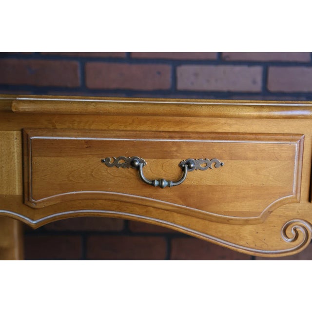 Graceful curves, and Country French design motifs offer a romantic "old world" feeling. Featuring carved detail and light...