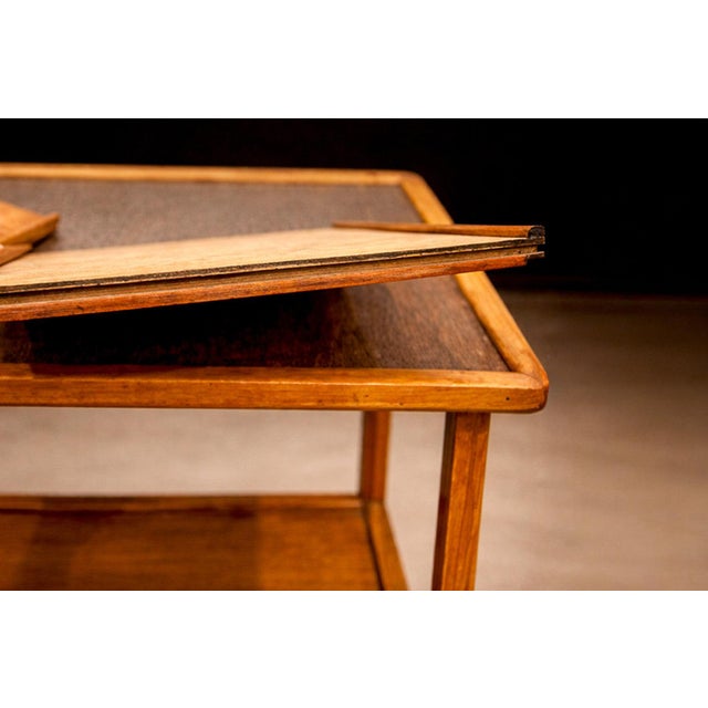 Brazilian Modern Bar Cart With Adjustable Shelves in Hardwood, Peter Kraft, 1960s For Sale - Image 10 of 11