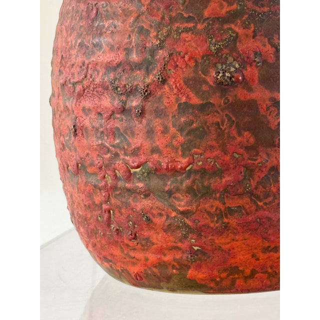 Mid-Century Modern 1950s Mid Century Lava Glaze Ceramic Lamp For Sale - Image 3 of 13