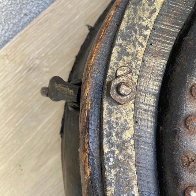 Brown Early 20th Century French Moroccan Saddle Collar Mirror For Sale - Image 8 of 13