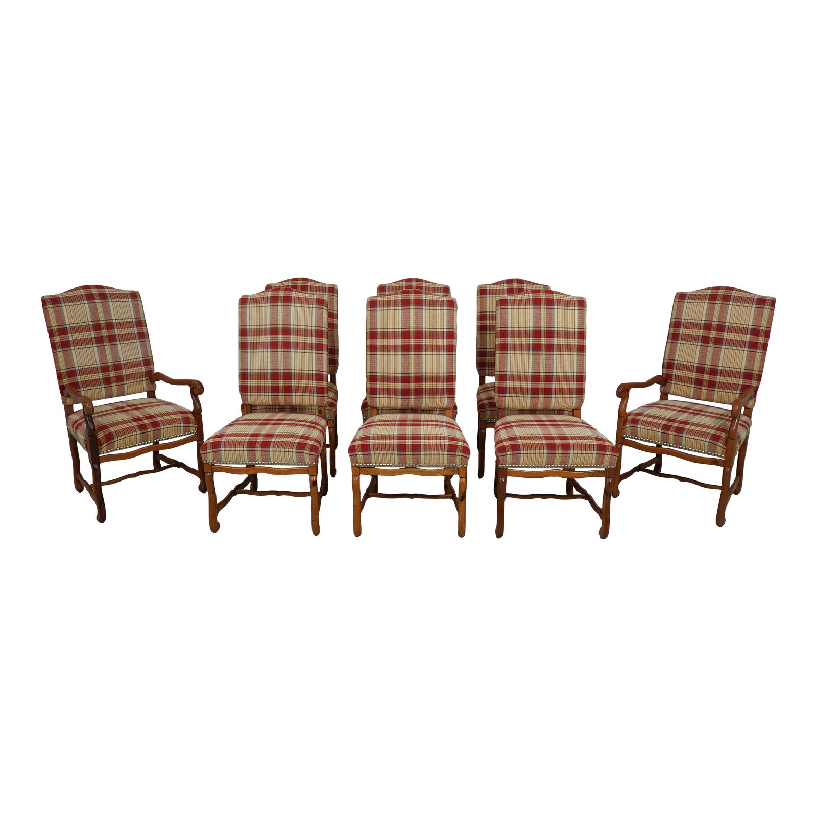Set of 8 Henredon Country Style Upholstery Dining Room Chairs Chairish