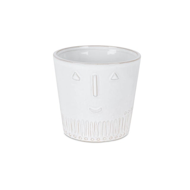 2020s Porcelain Face Planter (Set of 2) For Sale - Image 5 of 6