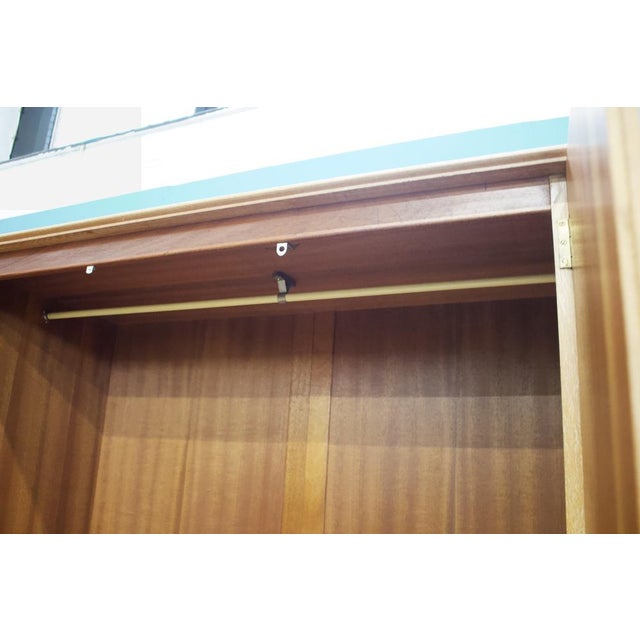 Mid-Century Limed Oak Triple Door Wardrobe, 1950s For Sale - Image 8 of 10