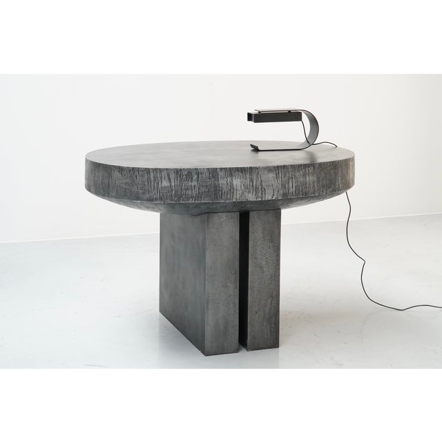 Mid-Century Modern Vintage Handmade Console Table in Etched Steel by Roger Bonduel, Belgium, 1960s For Sale - Image 3 of 11