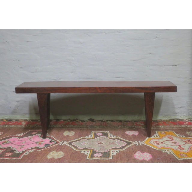 Wood Danish Rosewood Curved Coffee Table on Sled Feet, 1960s For Sale - Image 7 of 9