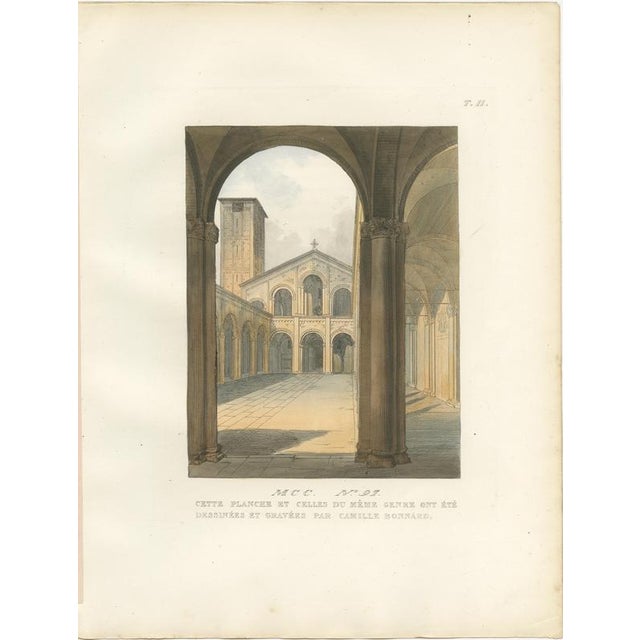 Mid 19th Century After Camille Bonnard, Venetian Interior & Architectural Views, 1845, Set of 3 For Sale - Image 5 of 9