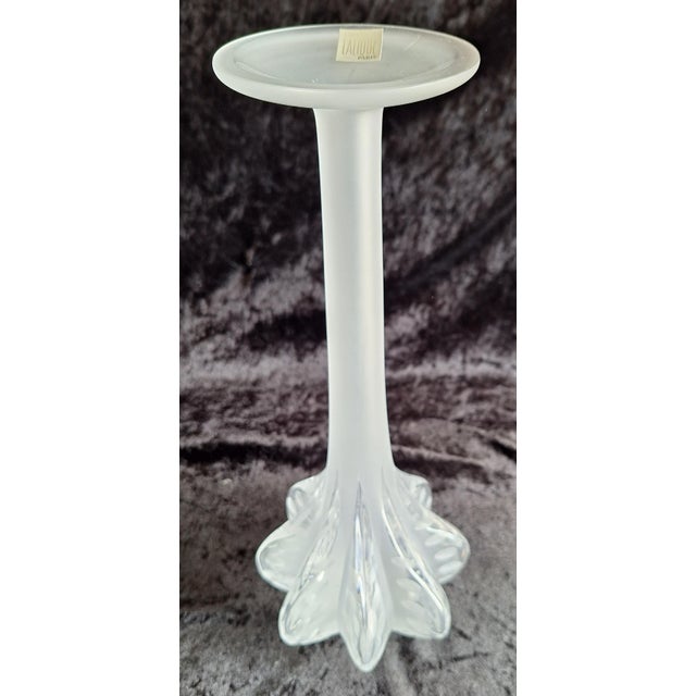 Soliflore Glass Vase Marie-Claude in Frosted Crystal Glass by Lalique, 1970s For Sale - Image 4 of 7