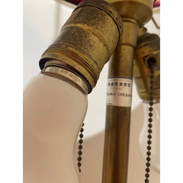 1950s Marbro Italian Ceramic Column Off White Hollywood Regency Lamp For Sale - Image 11 of 12
