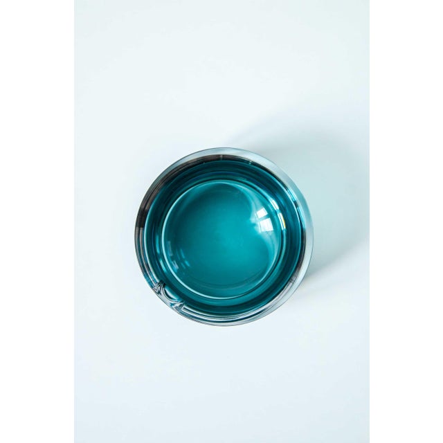 Murano Sommerso Blue Crystal Ashtray, 1970s For Sale - Image 9 of 11