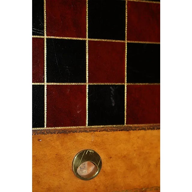 Drexel Heritage Regency Style Leather and Mahogany Game Table For Sale - Image 10 of 11